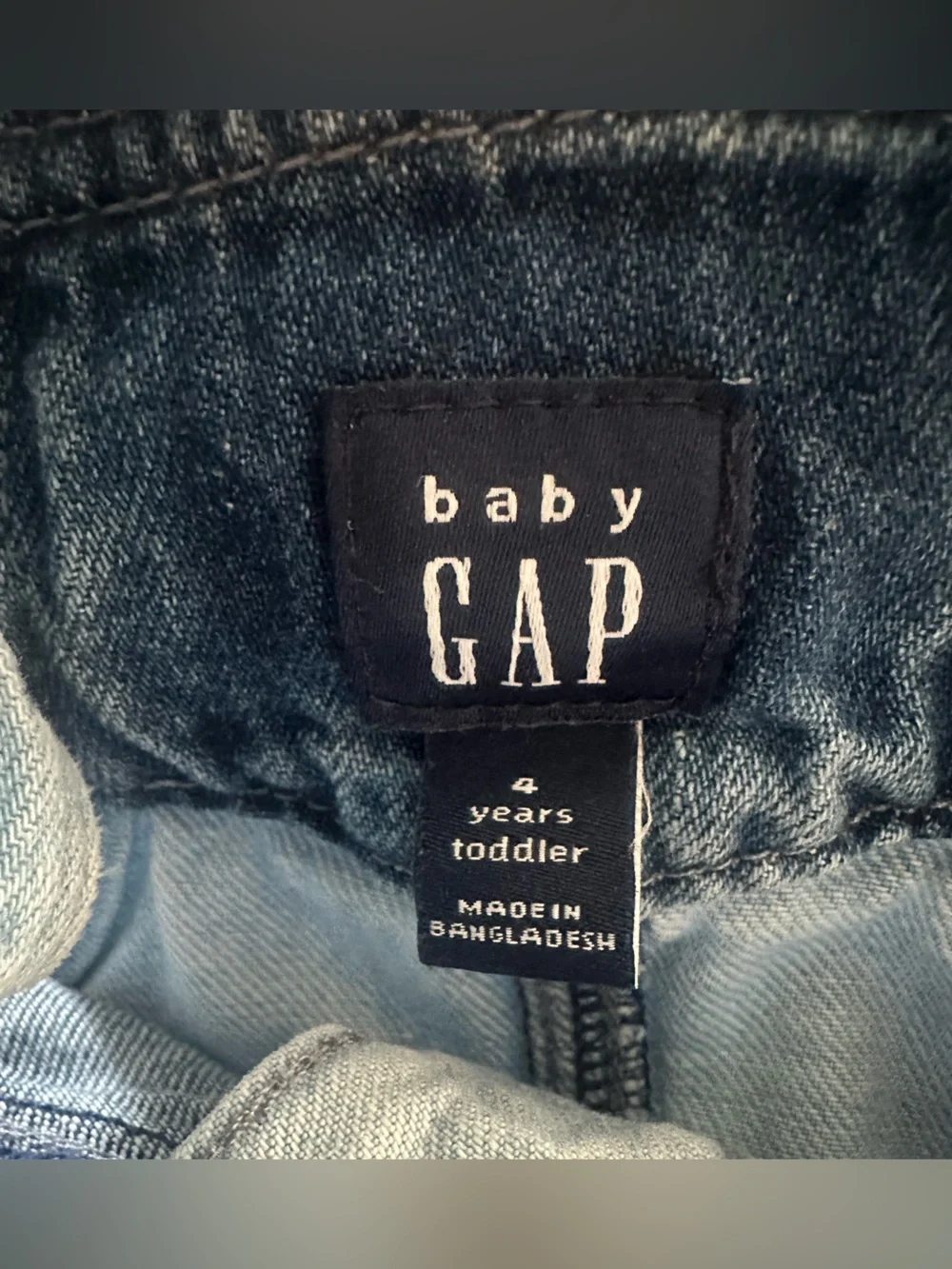 GAP 4T button front mixed denim jumper